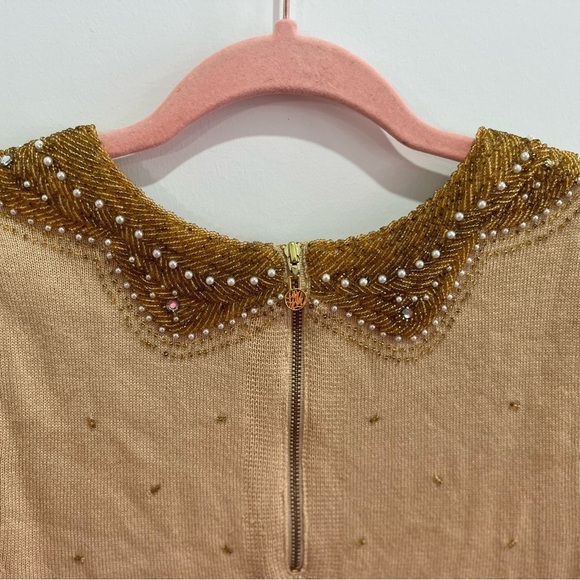 LILLY PULITZER gold beaded knit tank - size M - Picture 6 of 12